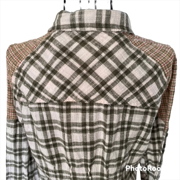 Free People Catch Up with Me Plaid Lightweight Flannel Button Down Shirt Size S - Picture 4 of 15